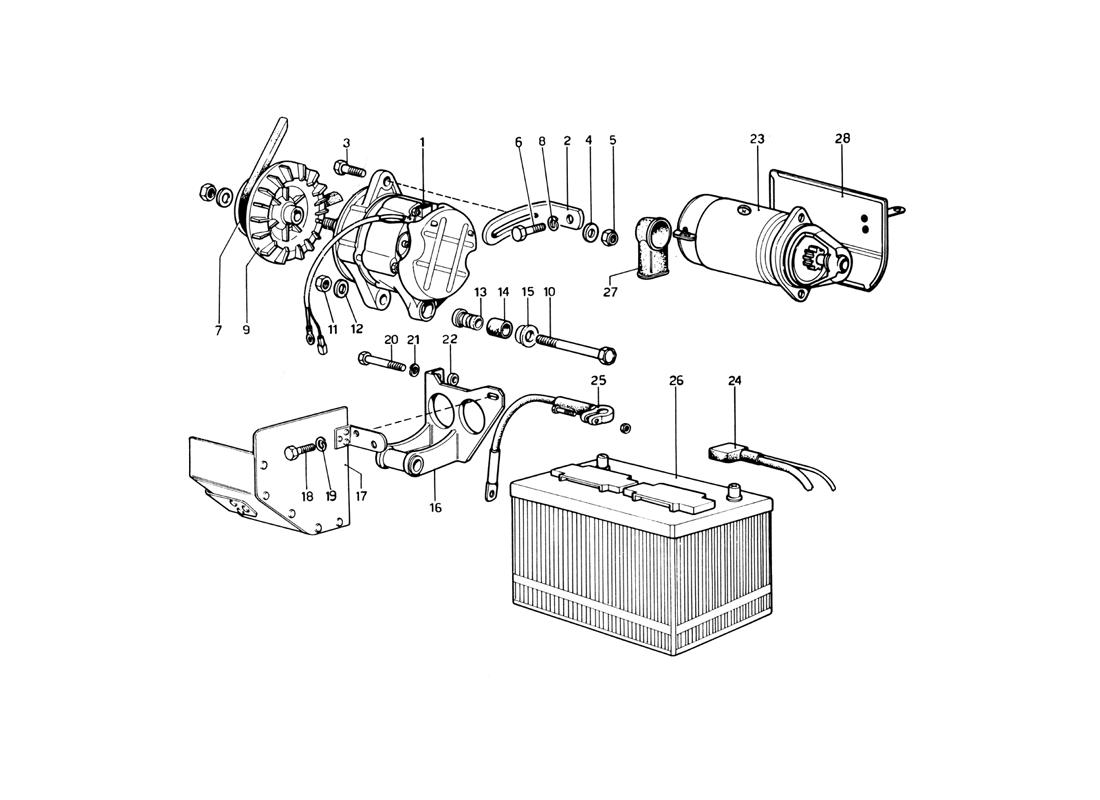 CURRENT GENERATING SYSTEM - STARTING MOTOR